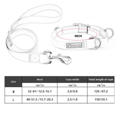 New Dog Leash And Collar Set Adjustable NO PULL PVC Anti-Water Easy Clean Dog Collars - PeticaDeals