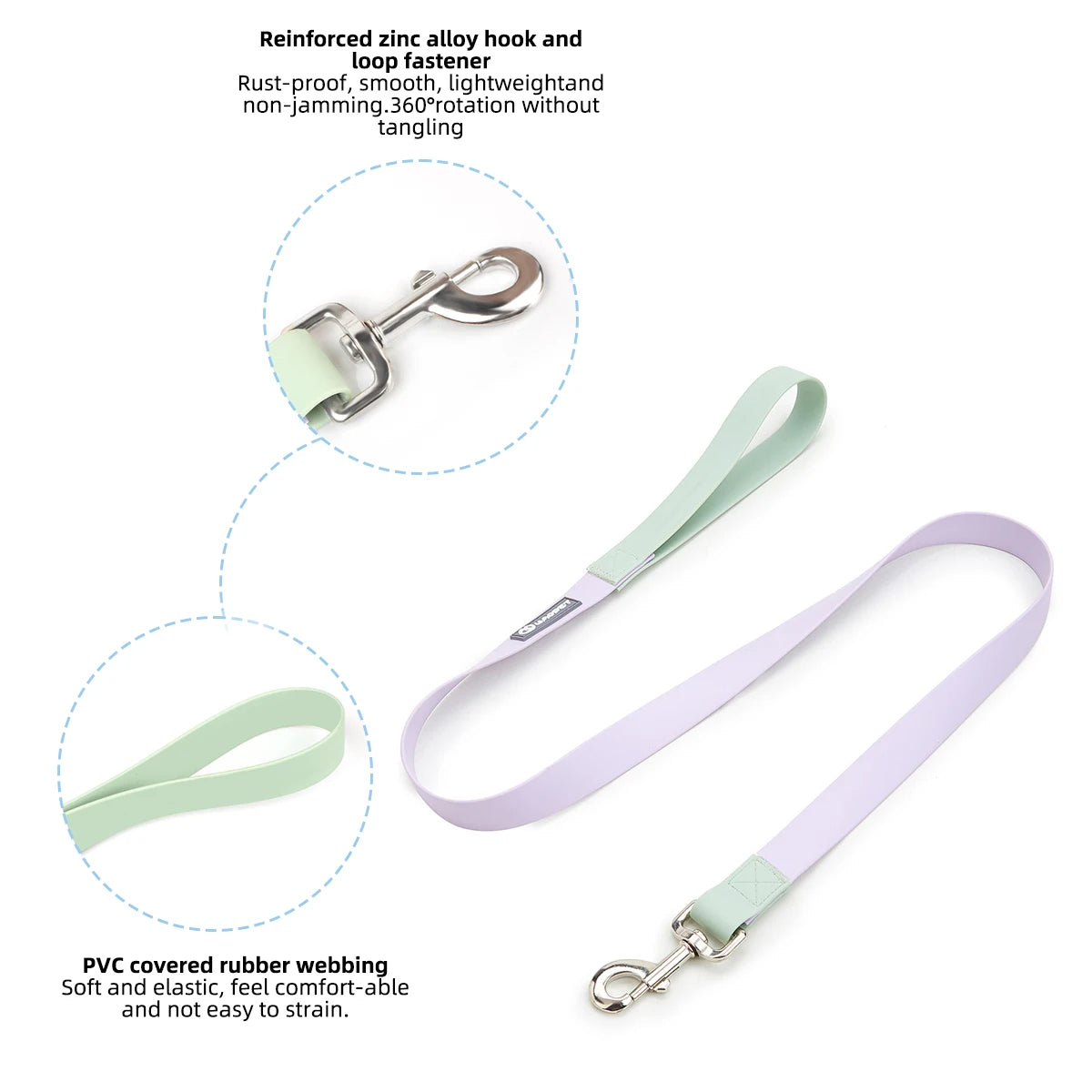 New Dog Leash And Collar Set Adjustable NO PULL PVC Anti-Water Easy Clean Dog Collars - PeticaDeals