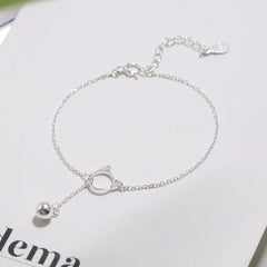 New Fashion Jewelry Beautiful 925 Sterling Silver Bracelets Cat bell Simple Personality Sweet Bracelets - PeticaDeals