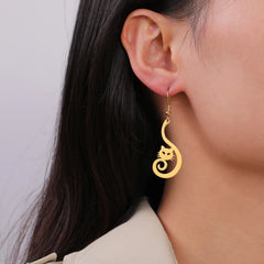 New In Stainless Steel Cat Drop Earrings Cute Animal Earring for Girls Waterproof Jewelry - PeticaDeals