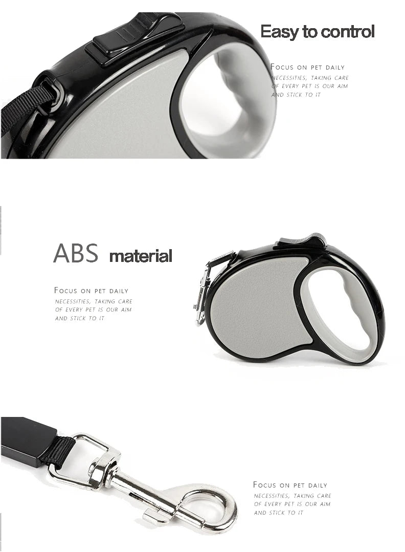 New Retractable Pet Leash 3m 5m Automatic Durable Nylon Dog Lead Extending - PeticaDeals
