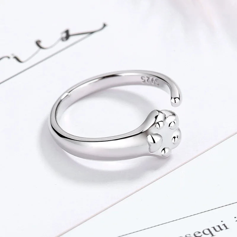 New in 925 Sterling Silver Cat Paw Rings For Women Luxury Jewelry Gift Female - PeticaDeals