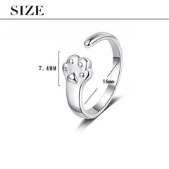 New in 925 Sterling Silver Cat Paw Rings For Women Luxury Jewelry Gift Female - PeticaDeals