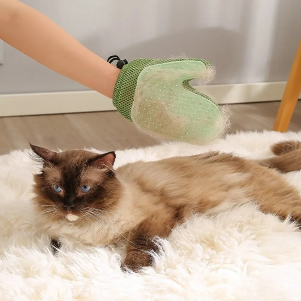 Newly Upgraded Double-sided Pet Grooming Gloves Massage Bath Comb - PeticaDeals