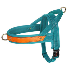 No Pull Padded Nylon and PU Leather Pet Dog Collar Harness Leash Set - PeticaDeals