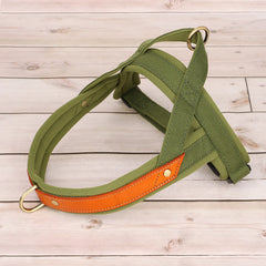 No Pull Padded Nylon and PU Leather Pet Dog Harness - PeticaDeals