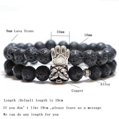 Noter French Bulldog Bracelets For Men, Women Vintage Dog Paw Natural Tiger Eye Bracelet - PeticaDeals
