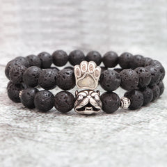 Noter French Bulldog Bracelets For Men, Women Vintage Dog Paw Natural Tiger Eye Bracelet - PeticaDeals