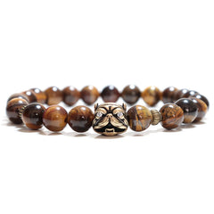 Noter French Bulldog Bracelets For Men, Women Vintage Dog Paw Natural Tiger Eye Bracelet - PeticaDeals