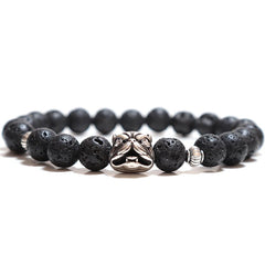 Noter French Bulldog Bracelets For Men, Women Vintage Dog Paw Natural Tiger Eye Bracelet - PeticaDeals