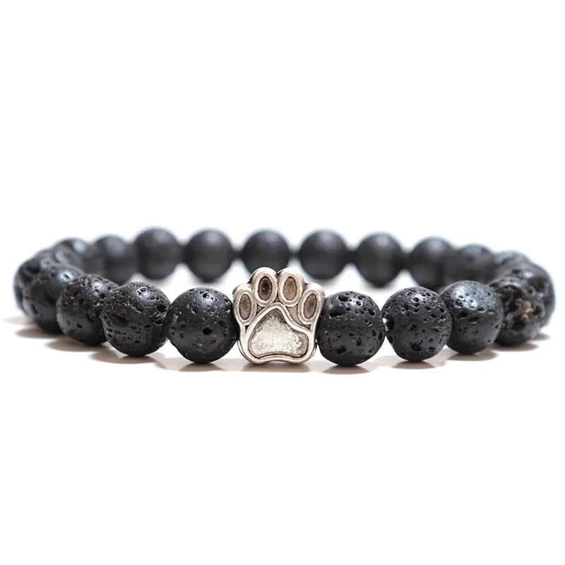 Noter French Bulldog Bracelets For Men, Women Vintage Dog Paw Natural Tiger Eye Bracelet - PeticaDeals
