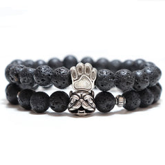 Noter French Bulldog Bracelets For Men, Women Vintage Dog Paw Natural Tiger Eye Bracelet - PeticaDeals
