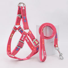 Nylon Adjustable Dog  Walking Strap Harness and Leash Set for Small and Medium Dogs - PeticaDeals