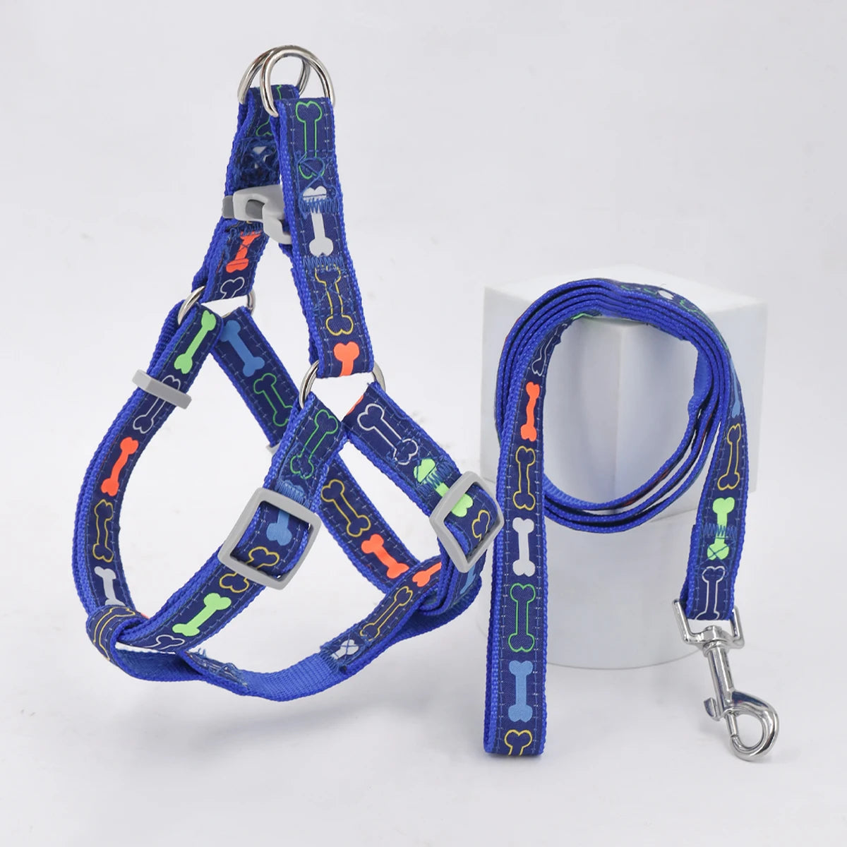 Nylon Adjustable Dog  Walking Strap Harness and Leash Set for Small and Medium Dogs - PeticaDeals