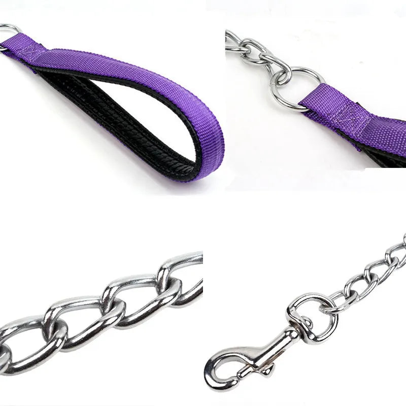 Nylon Dog Chain Leash Stainless Steel - PeticaDeals