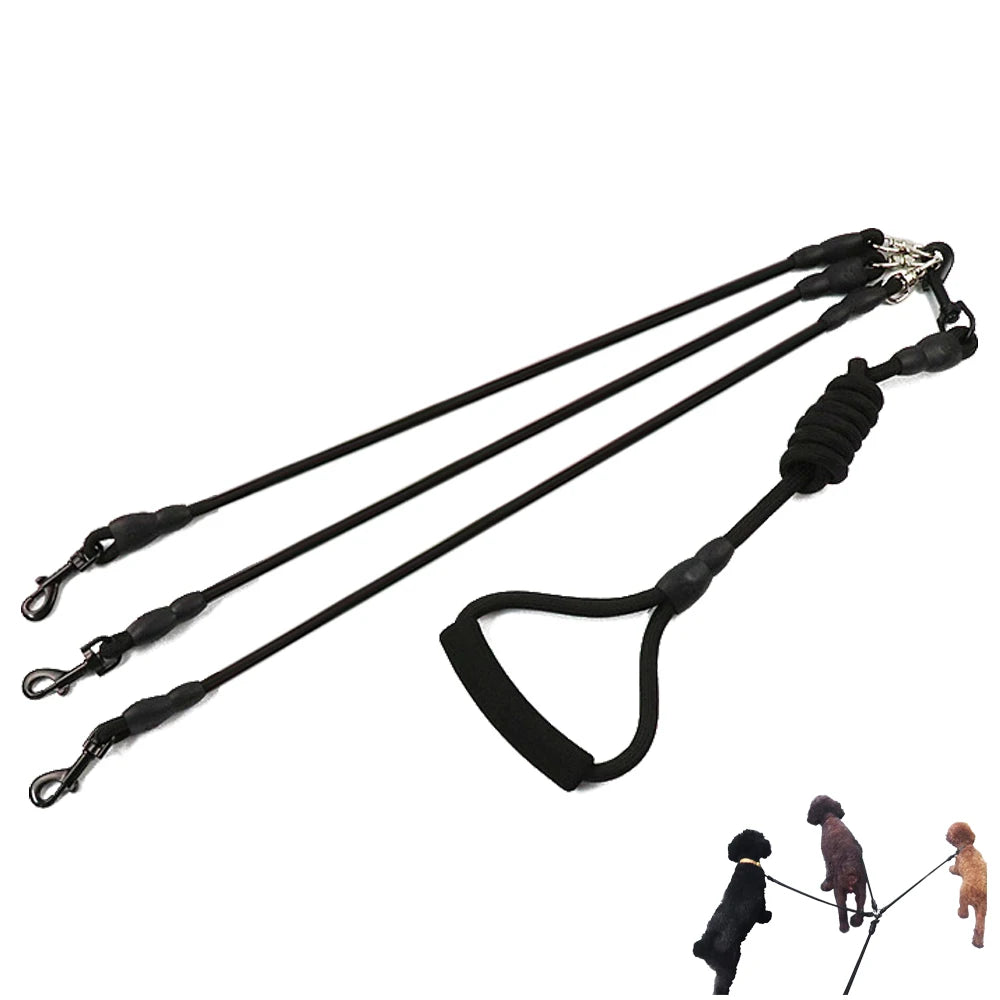 Nylon Dog Leash Durable for three Dogs Double Leashes for small and big Dogs - PeticaDeals