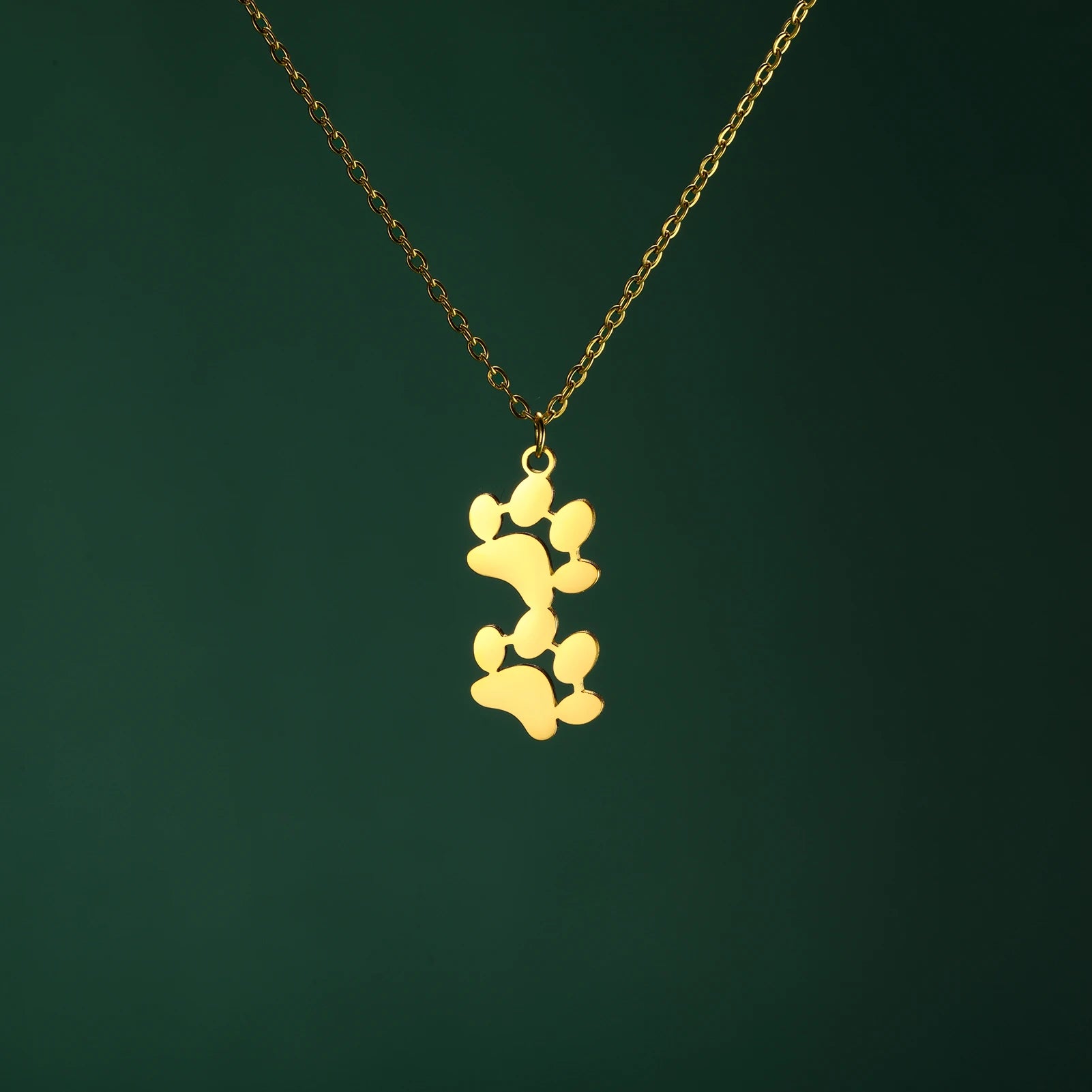 Pendant Necklace Stainless Steel Dog Cat Pet Paw Chain Necklace Women Minimalist Animal Jewelry - PeticaDeals