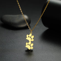Pendant Necklace Stainless Steel Dog Cat Pet Paw Chain Necklace Women Minimalist Animal Jewelry - PeticaDeals