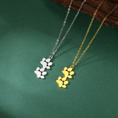 Pendant Necklace Stainless Steel Dog Cat Pet Paw Chain Necklace Women Minimalist Animal Jewelry - PeticaDeals