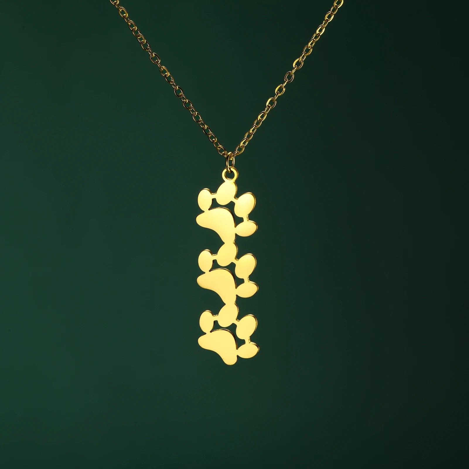 Pendant Necklace Stainless Steel Dog Cat Pet Paw Chain Necklace Women Minimalist Animal Jewelry - PeticaDeals