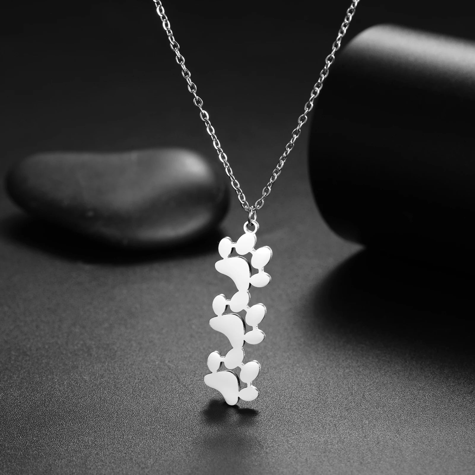 Pendant Necklace Stainless Steel Dog Cat Pet Paw Chain Necklace Women Minimalist Animal Jewelry - PeticaDeals