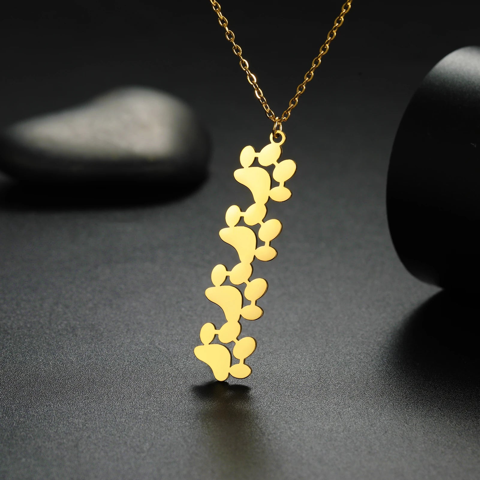 Pendant Necklace Stainless Steel Dog Cat Pet Paw Chain Necklace Women Minimalist Animal Jewelry - PeticaDeals