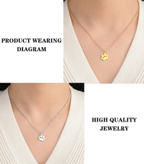 Pendant Necklace Stainless Steel Dog Cat Pet Paw Chain Necklace Women Minimalist Animal Jewelry - PeticaDeals