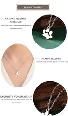 Pendant Necklace Stainless Steel Dog Cat Pet Paw Chain Necklace Women Minimalist Animal Jewelry - PeticaDeals