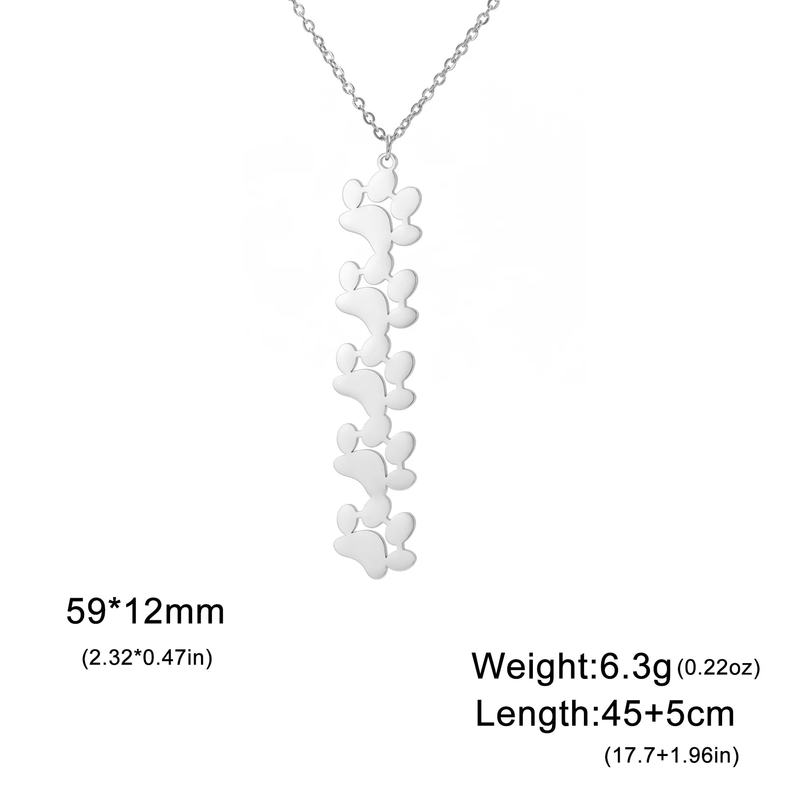 Pendant Necklace Stainless Steel Dog Cat Pet Paw Chain Necklace Women Minimalist Animal Jewelry - PeticaDeals
