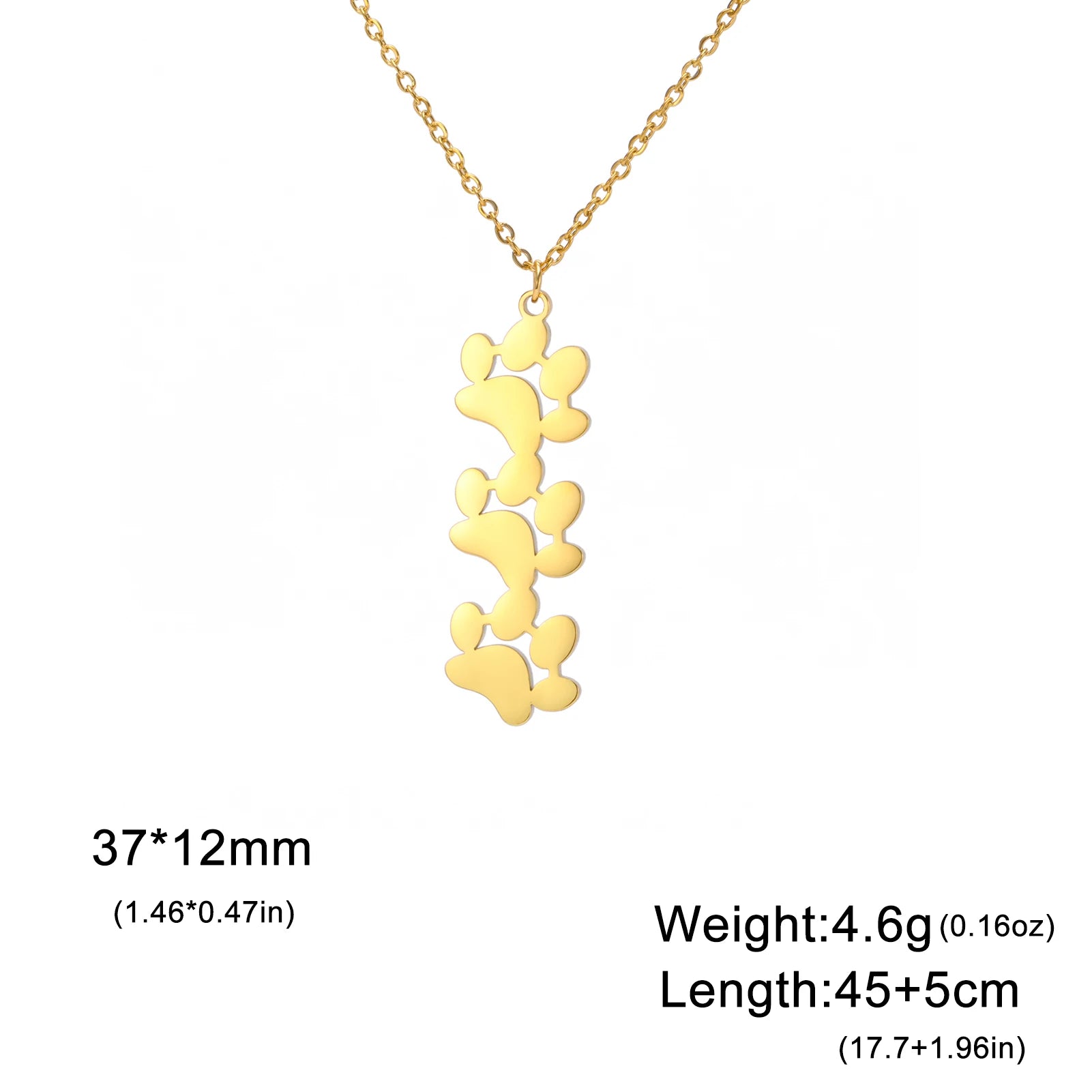 Pendant Necklace Stainless Steel Dog Cat Pet Paw Chain Necklace Women Minimalist Animal Jewelry - PeticaDeals