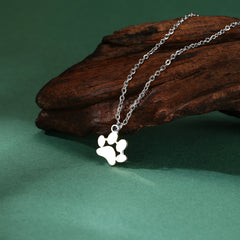 Pendant Necklace Stainless Steel Dog Cat Pet Paw Chain Necklace Women Minimalist Animal Jewelry - PeticaDeals
