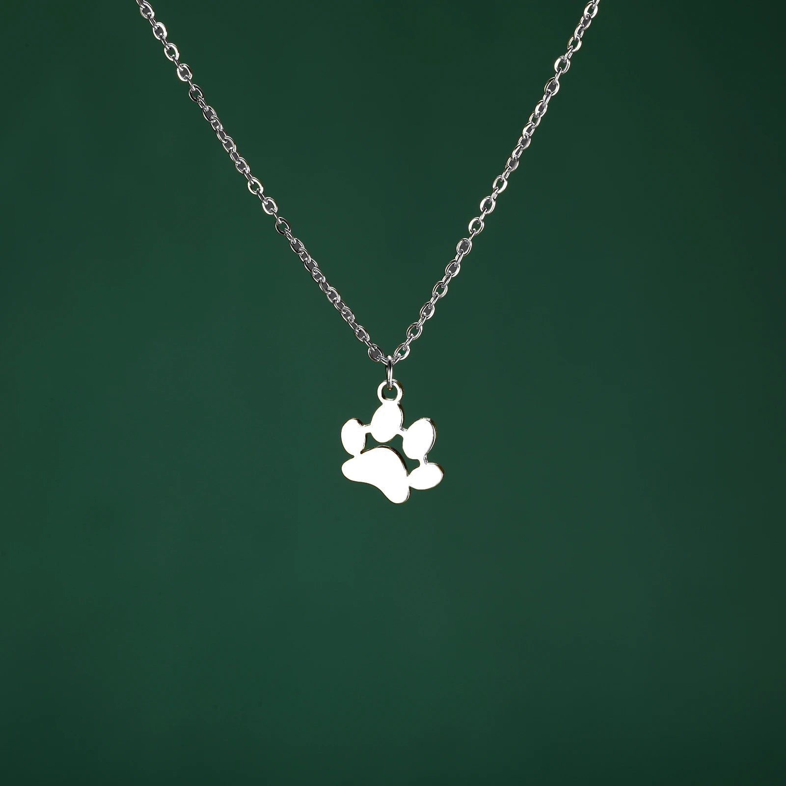 Pendant Necklace Stainless Steel Dog Cat Pet Paw Chain Necklace Women Minimalist Animal Jewelry - PeticaDeals