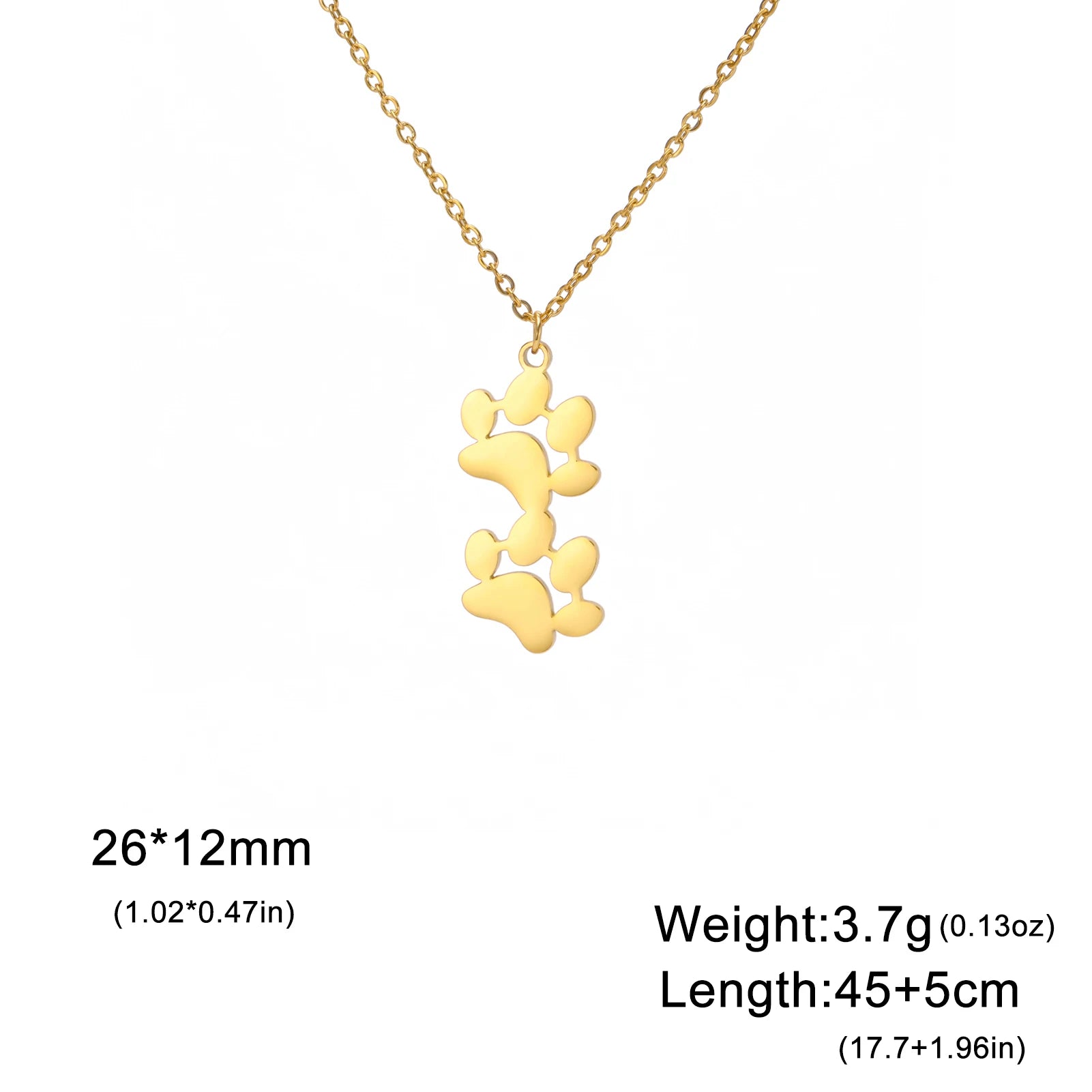 Pendant Necklace Stainless Steel Dog Cat Pet Paw Chain Necklace Women Minimalist Animal Jewelry - PeticaDeals
