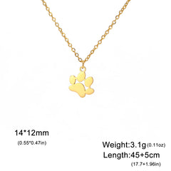 Pendant Necklace Stainless Steel Dog Cat Pet Paw Chain Necklace Women Minimalist Animal Jewelry - PeticaDeals
