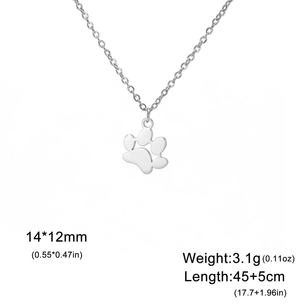 Pendant Necklace Stainless Steel Dog Cat Pet Paw Chain Necklace Women Minimalist Animal Jewelry - PeticaDeals
