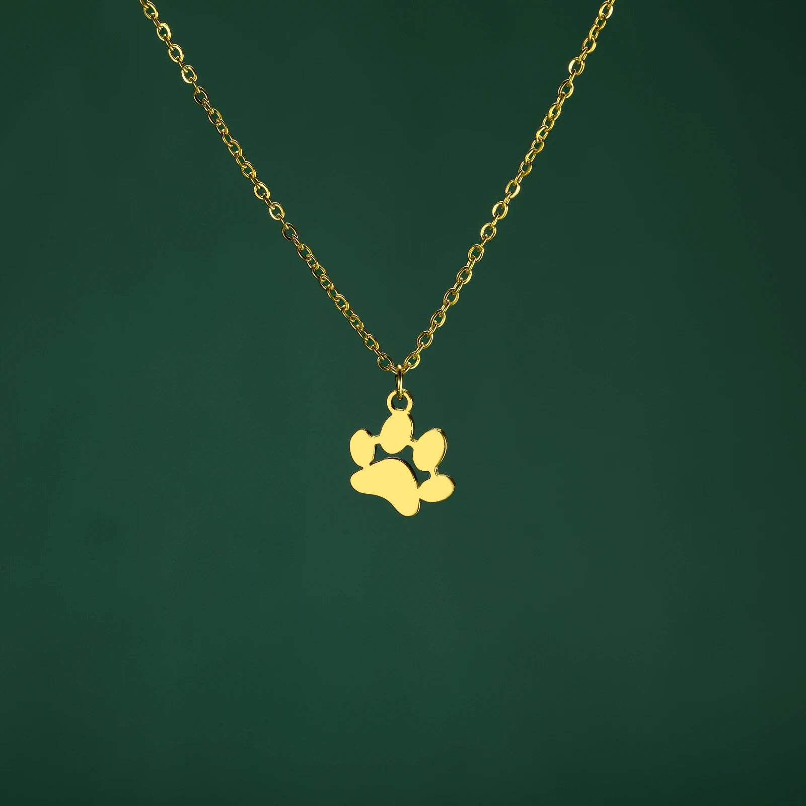 Pendant Necklace Stainless Steel Dog Cat Pet Paw Chain Necklace Women Minimalist Animal Jewelry - PeticaDeals