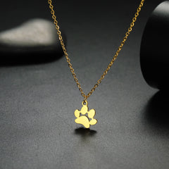 Pendant Necklace Stainless Steel Dog Cat Pet Paw Chain Necklace Women Minimalist Animal Jewelry - PeticaDeals