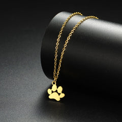 Pendant Necklace Stainless Steel Dog Cat Pet Paw Chain Necklace Women Minimalist Animal Jewelry - PeticaDeals