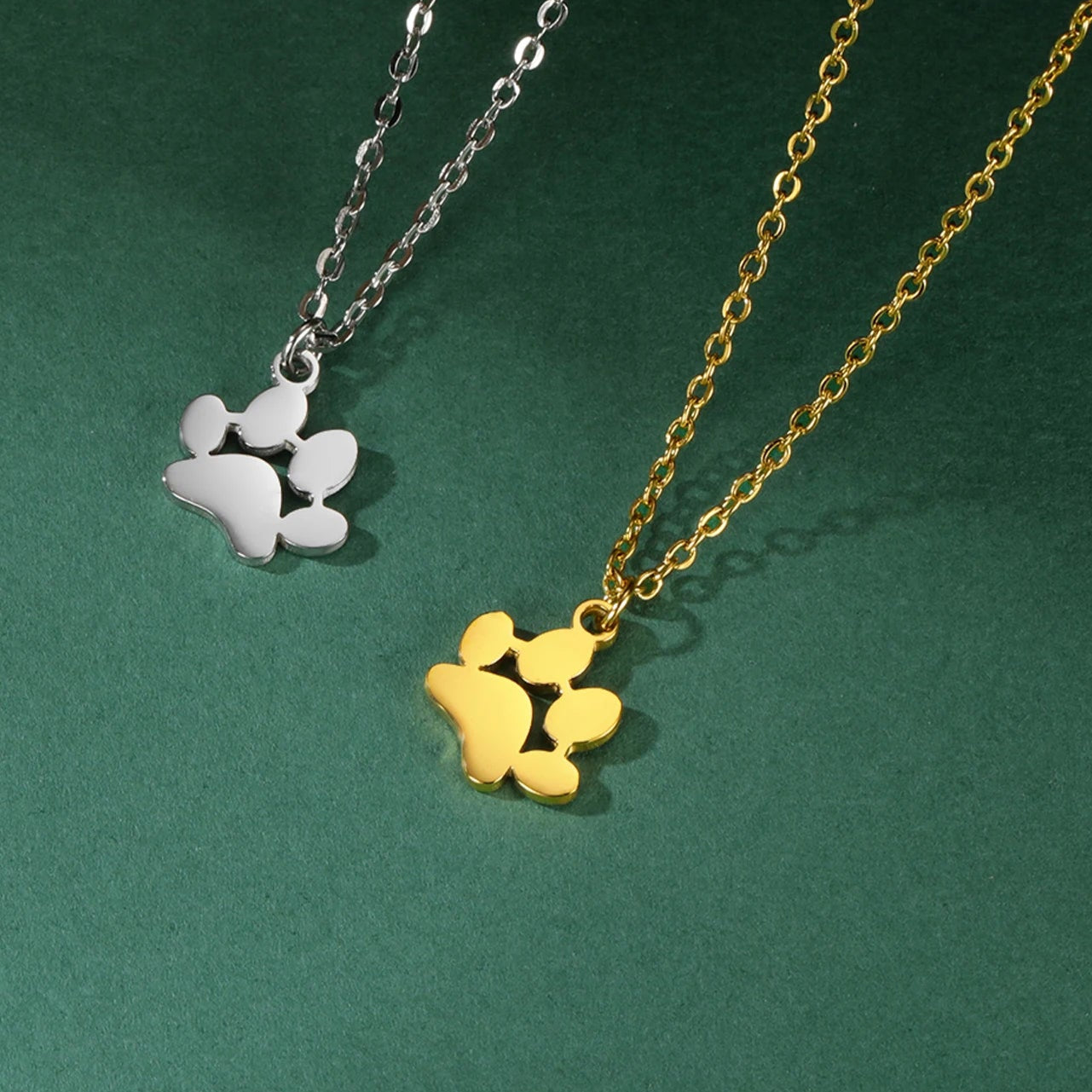 Pendant Necklace Stainless Steel Dog Cat Pet Paw Chain Necklace Women Minimalist Animal Jewelry - PeticaDeals