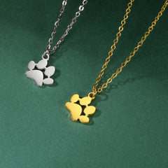 Pendant Necklace Stainless Steel Dog Cat Pet Paw Chain Necklace Women Minimalist Animal Jewelry - PeticaDeals