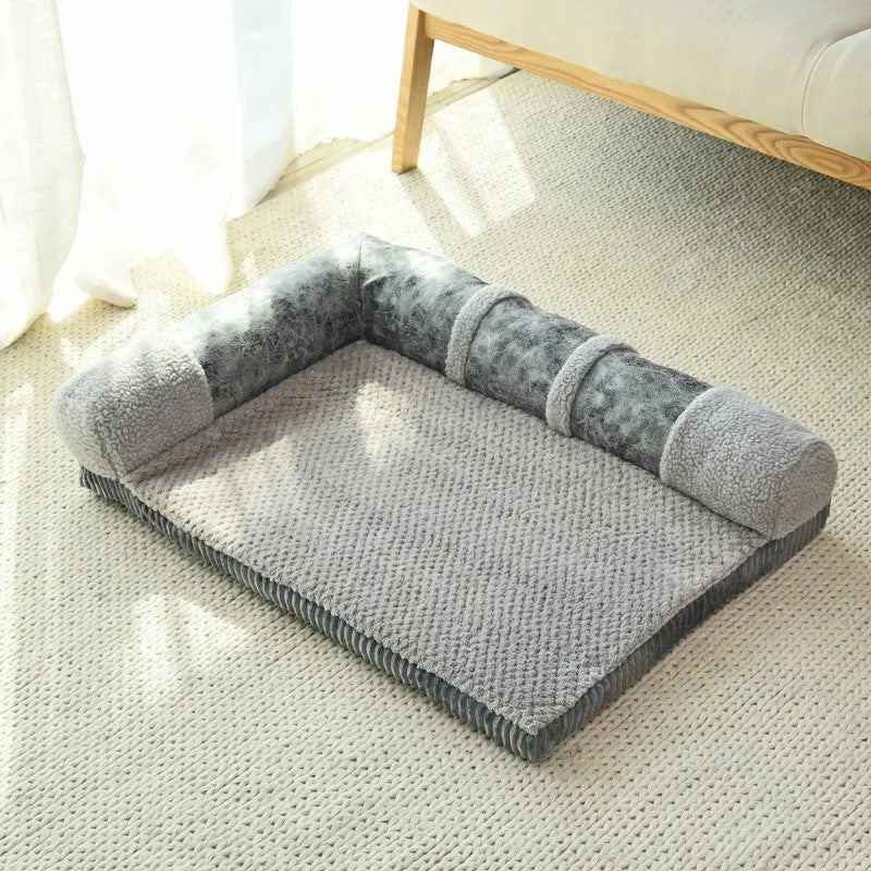 Pet Dog Bed Soft Cushion L-Shaped - PeticaDeals