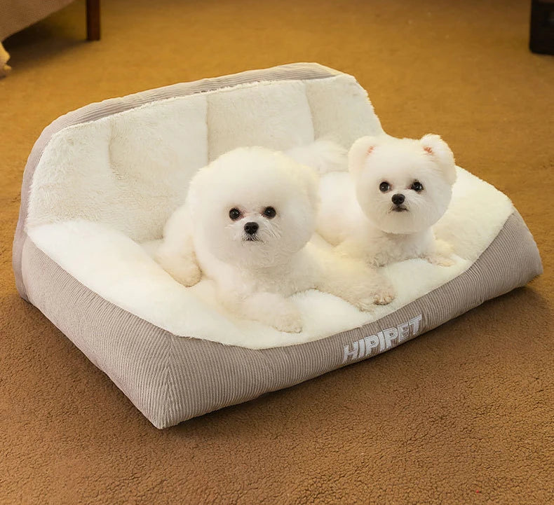 Pet Bed Cozy Square Plush Kennel Sofa Bed - PeticaDeals