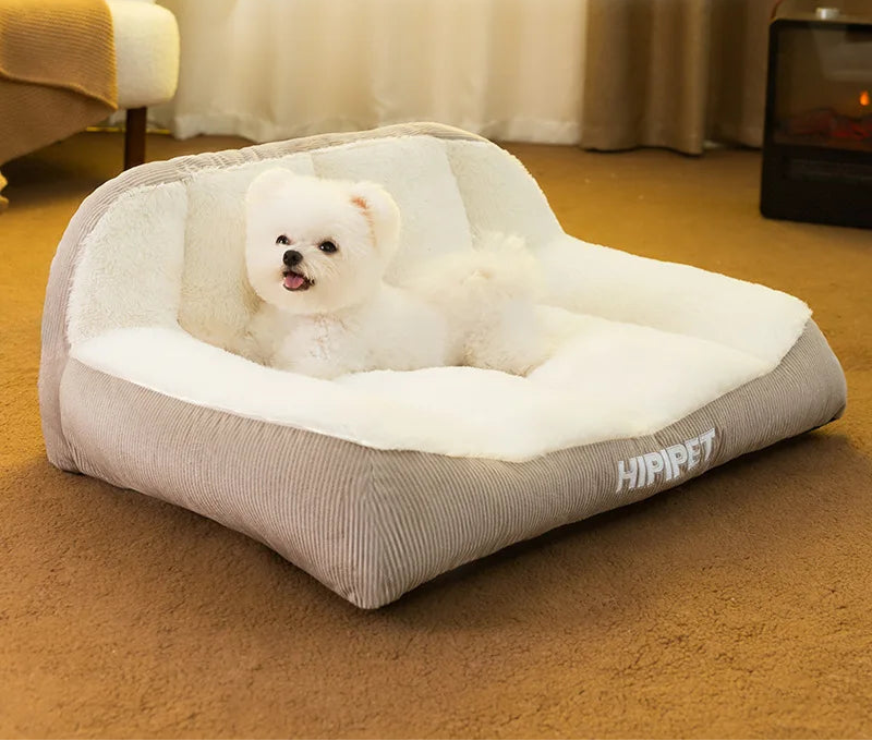 Pet Bed Cozy Square Plush Kennel Sofa Bed - PeticaDeals
