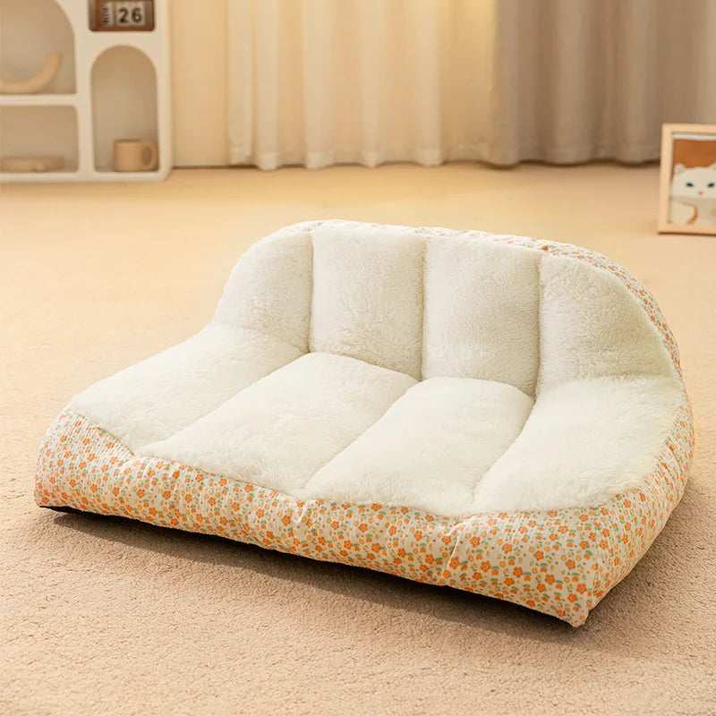Pet Bed Cozy Square Plush Kennel Sofa Bed - PeticaDeals