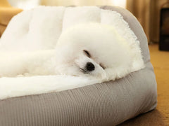 Pet Bed Cozy Square Plush Kennel Sofa Bed - PeticaDeals