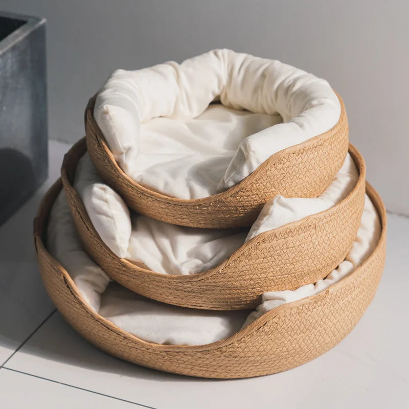 Pet Bed Kennel for Cat Puppy Dog Beds Sofa Handmade Bamboo - PeticaDeals