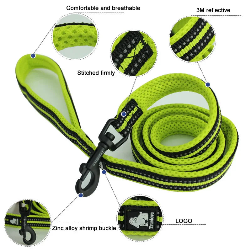 Pet Dog Leash Reflective Nylon Webbing Zinc Alloy Hook Suitable For Small And Large Dogs - PeticaDeals