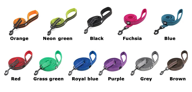 Pet Dog Leash Reflective Nylon Webbing Zinc Alloy Hook Suitable For Small And Large Dogs - PeticaDeals