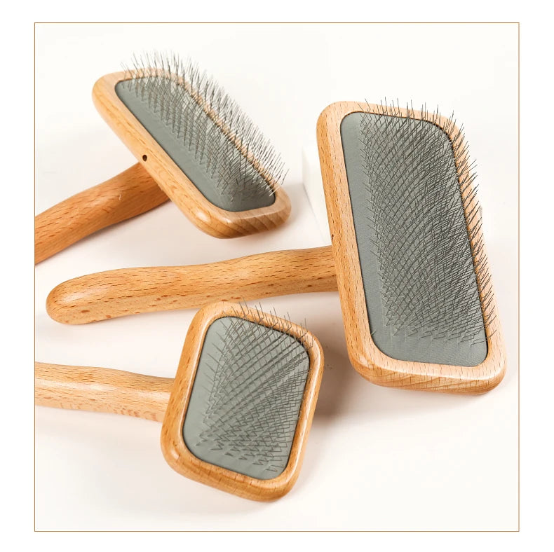 Pet Grooming Comb Wooden Handle Needle Comb For Hair Pet Brush Beauty Brush - PeticaDeals