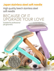Pet Grooming Comb Wooden Handle Needle Comb For Hair Pet Brush Beauty Brush - PeticaDeals